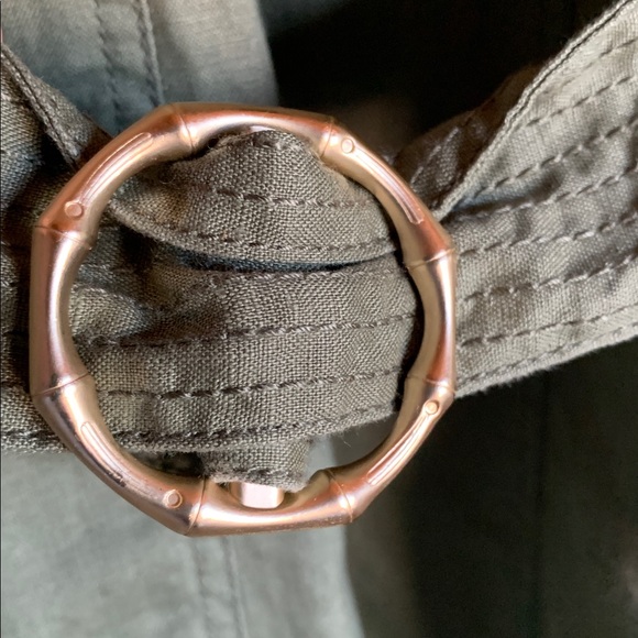 Tommy Bahama halter maxi dress linen pockets size large olive green flowy boho - Picture 10 of 16